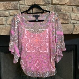 NWOT INC International Concepts pink camisole w/ pink embellishments blouse. M